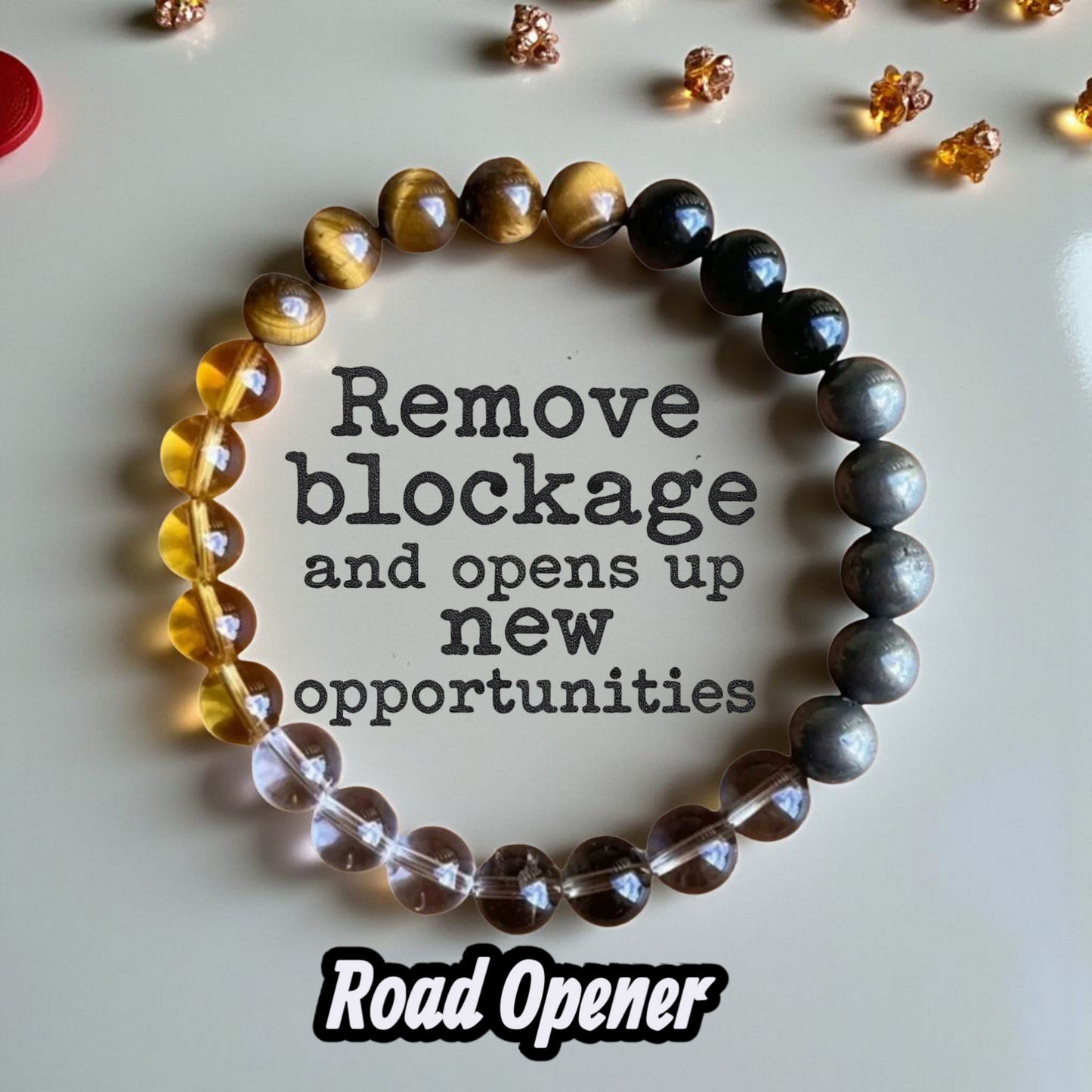 Road Opener & Love Spell Crystal Elastic Bracelet ā Beaded Stones for New Beginnings, Romance & Energy Clearing