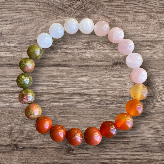 Fertility & Pregnancy Support Natural Stone Charm Elastic Bracelet – Women's Wellness Gift