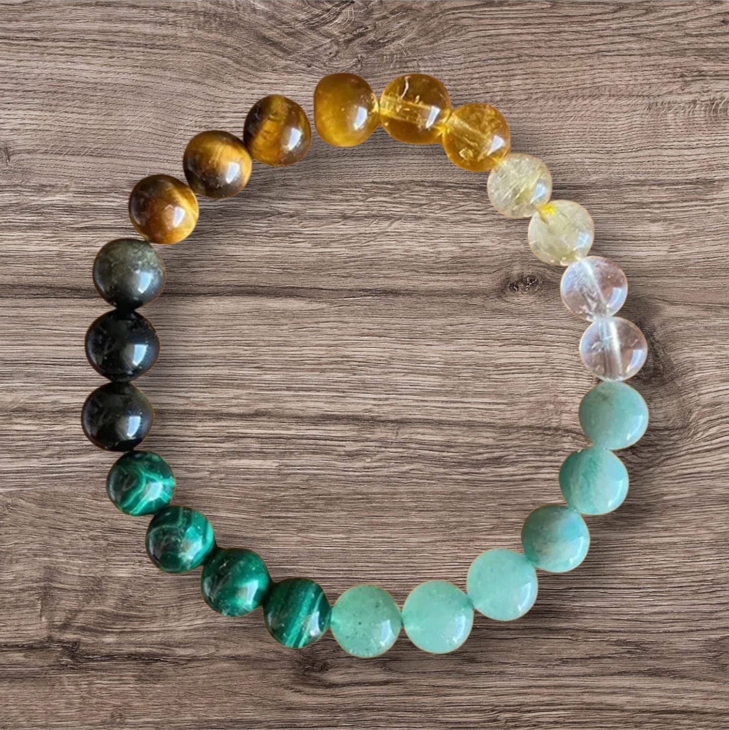 MONEY- Wealth & Abundance Attraction Stone Elastic Bracelet – Prosperity Crystal Charm for Men & Women