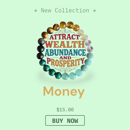 MONEY- Wealth & Abundance Attraction Stone Elastic Bracelet – Prosperity Crystal Charm for Men & Women