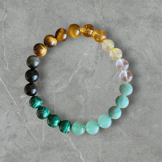 MONEY- Wealth & Abundance Attraction Stone Elastic Bracelet – Prosperity Crystal Charm for Men & Women
