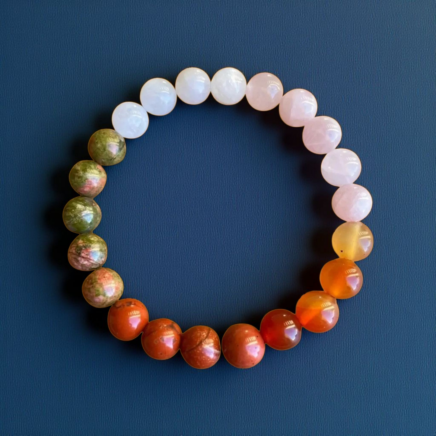 Fertility & Pregnancy Support Natural Stone Charm Elastic Bracelet – Women's Wellness Gift